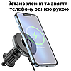 Магнітний тримач для айфона в машину magsafe з бездротовою зарядкою автомобільний для iPhone Borofone 15W, фото 5
