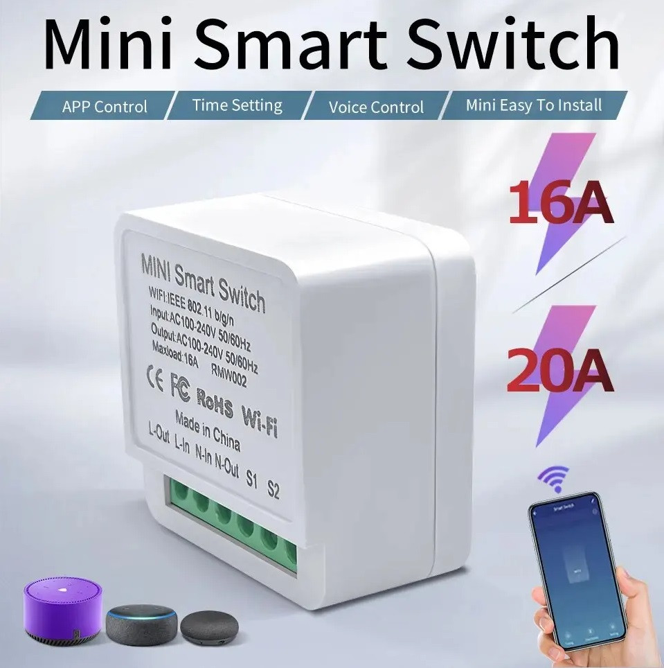 Бездротове Wi-Fi реле mini (вимикач) Smart Switch, фото 1