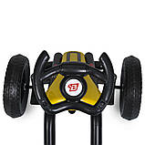 Дитячий педальний залізний карт веломобіль для дітей 2-6 років Bambi M 5848E Жовтий, фото 4