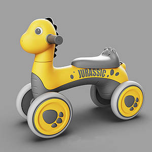Дитяча каталка-толокар Динозаврик M 5853E з підсвіткою й музикою Жовтий