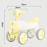 Дитяча каталка-толокар Літак M 5854E з підсвіткою і музикою Жовтий, фото 3