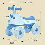 Дитяча каталка-толокар Носоріжка M 5856E з підсвіткою й музикою Блакитний, фото 4