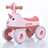 Дитяча каталка-толокар Носоріжка M 5856E з підсвіткою й музикою Рожевий, фото 3