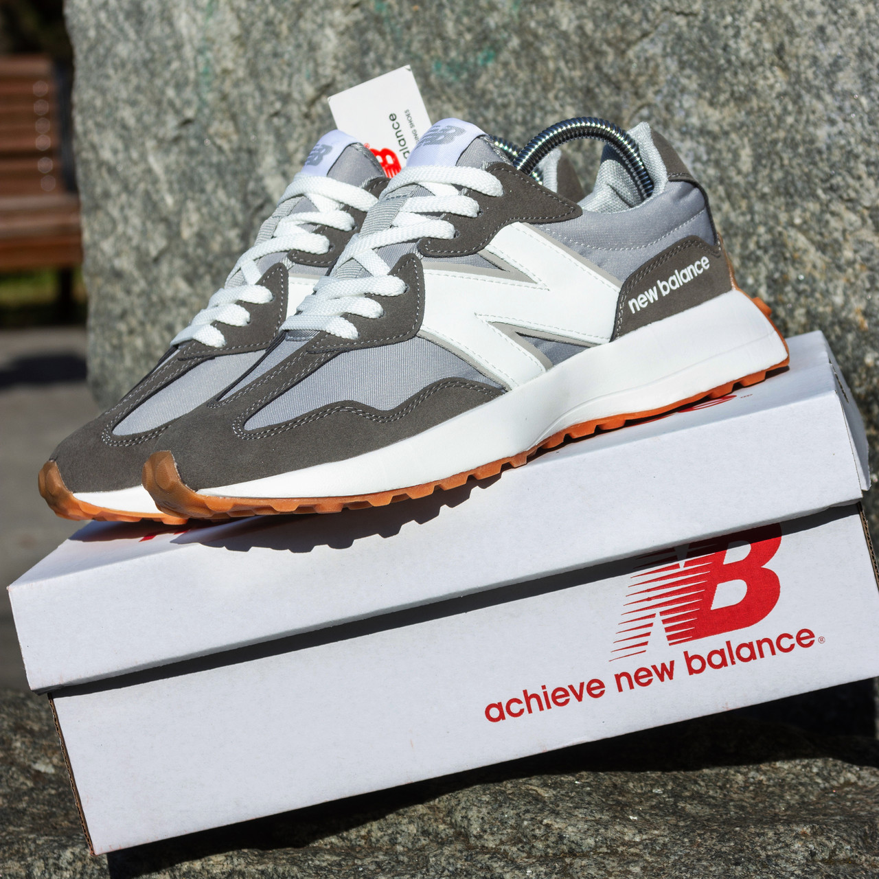 Чоловічі Кросівки New Balance 327 сірі з хакі