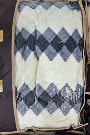 Плед мікрофайбер "Ялинка" 180х200см (односпальне) Сірий