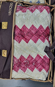 Плед мікрофайбер "Ялинка" 180х200см (односпальне) Рожевий