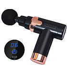 Ручний масажер акумуляторний з 4 насадками, JY760 / Перкусійний масажер для тіла / Вібромасажер, фото 7