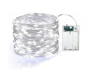 Світлодіодна гірлянда Sun Lamp Крапля Роси 200 LED, 20м холодне біле світло, батарейки 3 АА