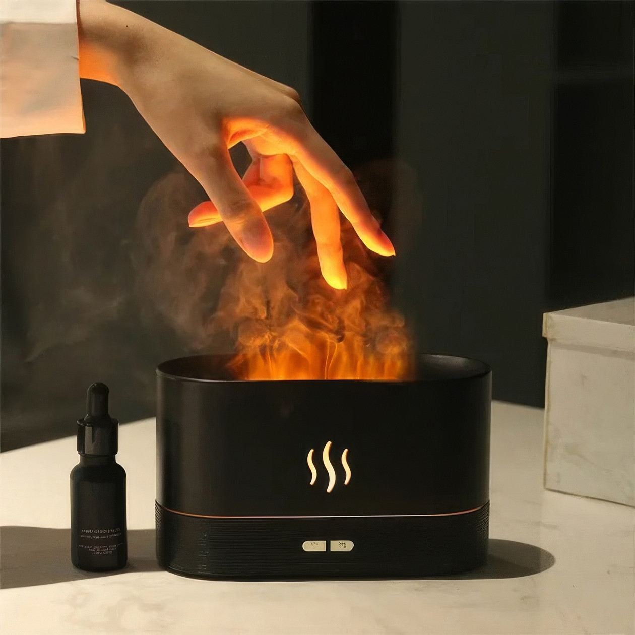 Ультразвуковий зволожувач повітря Flame Aroma Diffuser, аромадифузор з зволожувачем повітря з підсвічуванням