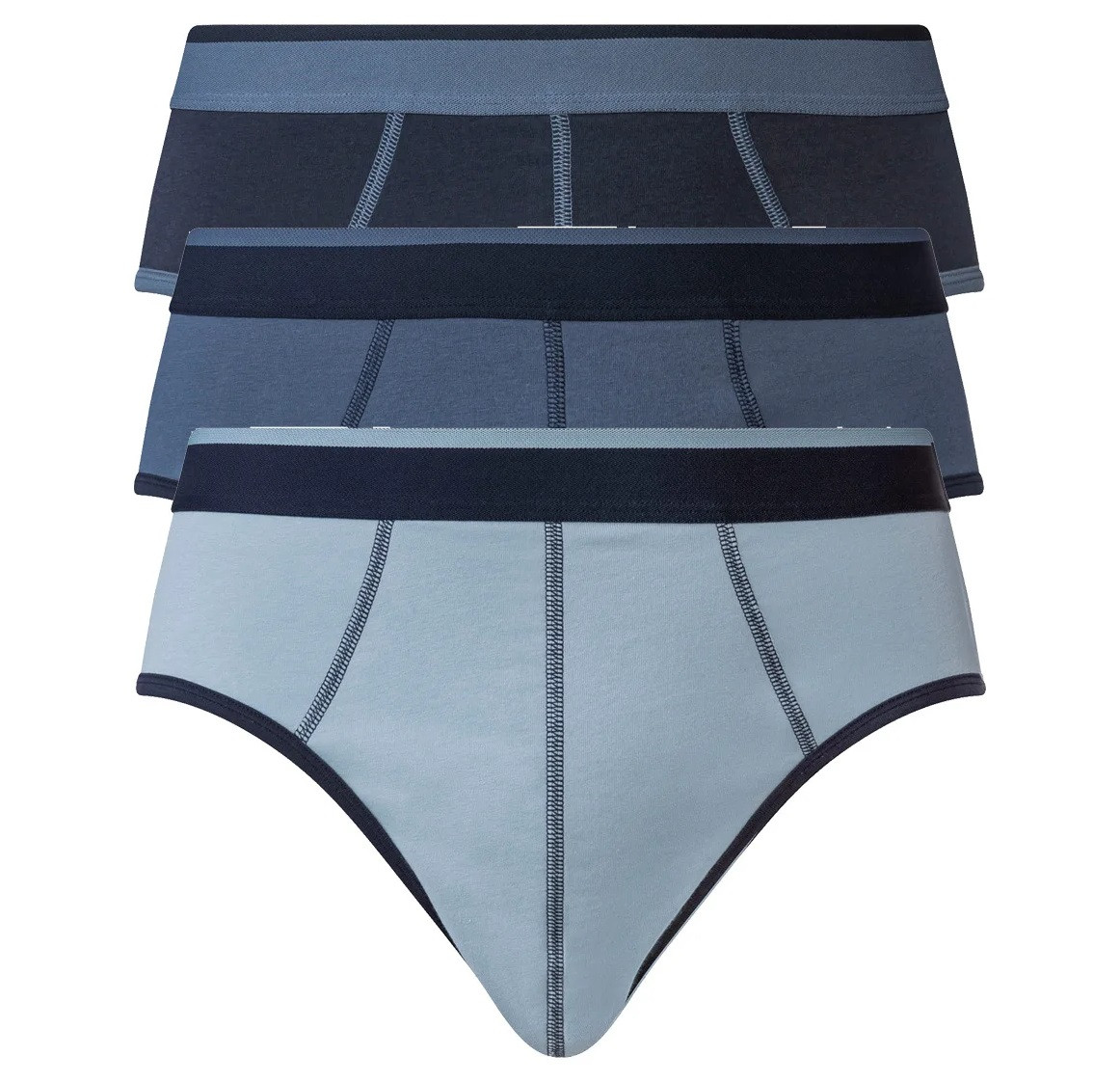 Комплект труси сліп із 3 штук, розмір M, колір блакитний, синій, темно-синій