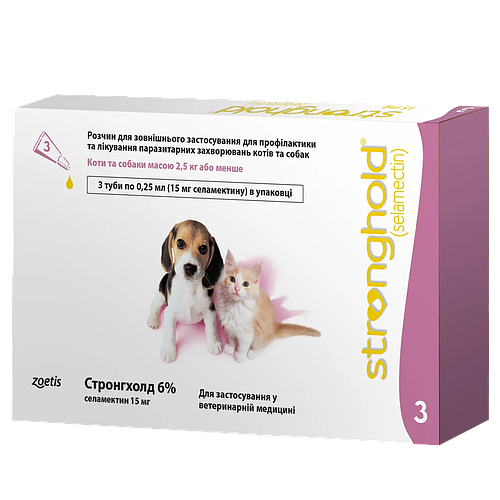 Stronghold капли на холку от клещей, блох и гельминтов для котят и ...