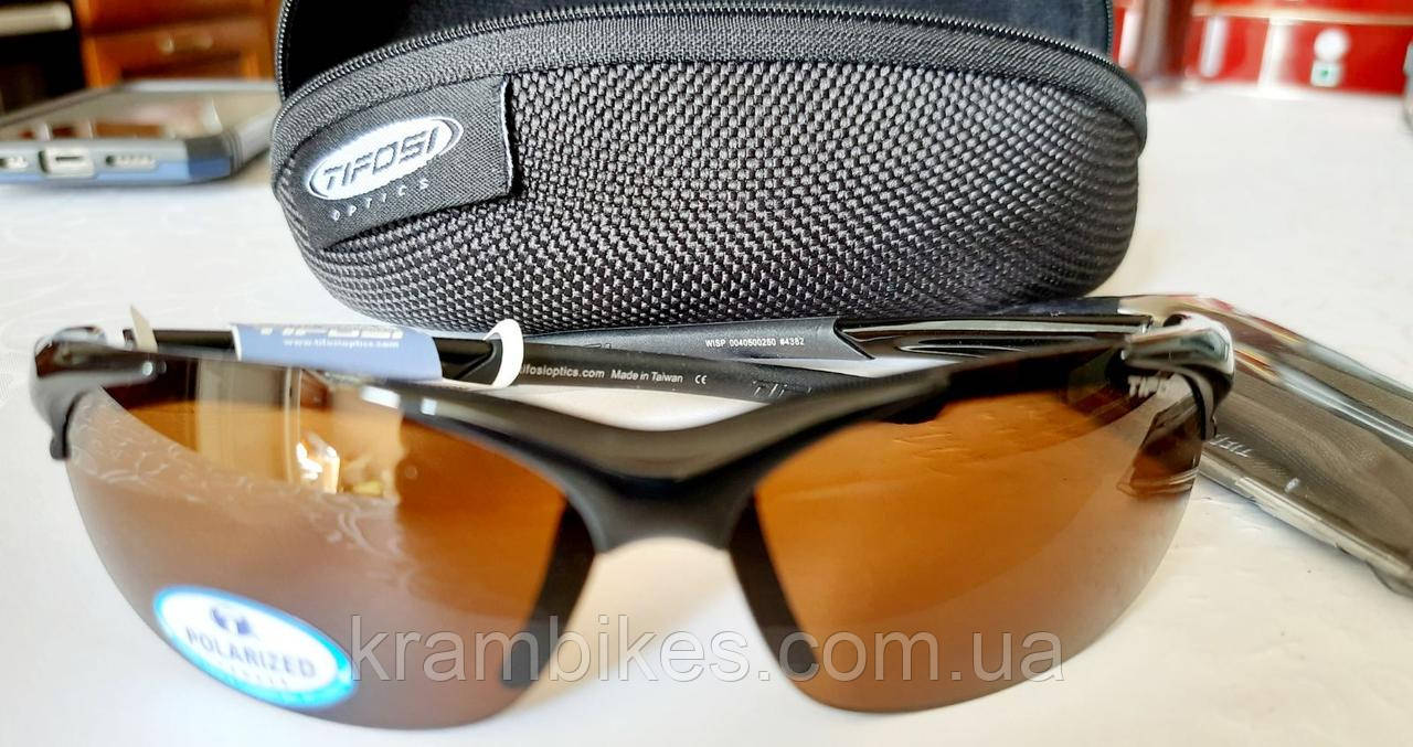 Окуляри велосипедні дитячі Tifosi Wisp Gloss Black з лінзами Brown Polarized