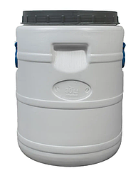 Бочка пластикова харчова біла бідон 30 л широка горловина для солінь, меду, молока