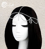 Ніжна діадема тіара на голову зі страз "Evelyn" для фотосесії - срібляста Aushal Jewellery