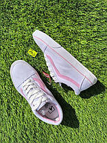 СКИДКА 39 р Білі тканинні кеди VANS white/Pink з рожевою смугою жіночі текстильні весна-літа, фото 3