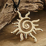 Чокер Підвісок Сонце Пентаграма Золота на чорному шнурку для Красоти, Радості, Счастья, Великий Захист, фото 4