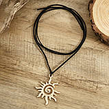 Чокер Підвісок Сонце Пентаграма Золота на чорному шнурку для Красоти, Радості, Счастья, Великий Захист, фото 5
