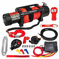 Лебідка електрична автомобільна Titanium Hunter Fast Speed 10000 lbs 12V з синтетичним тросом