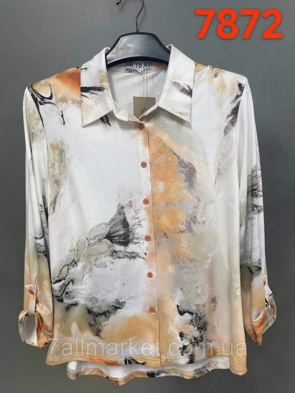 Блузка жіноча ошатна, розміри 52-62 "LIDA" купити недорого від прямого постачальника