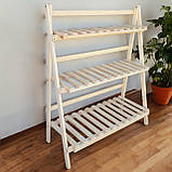 Висока дерев'яна етажерка для квітів розкладна конструкція для вулиць та приміщень, фото 3