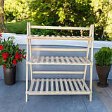 Висока дерев'яна етажерка для квітів розкладна конструкція для вулиць та приміщень, фото 2