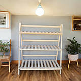 Висока дерев'яна етажерка для квітів розкладна конструкція для вулиць та приміщень, фото 4