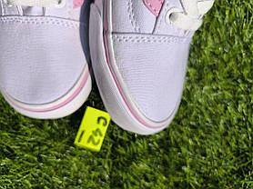 СКИДКА 36 р Білі тканинні кеди VANS white/Pink з рожевою смугою жіночі текстильні весна-літа, фото 6