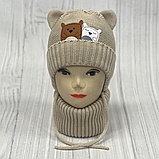 М 90034 Комплект для хлопчика: шапка з вушками і завязками на флісі і хомут, 2-6 років, різні кольори, фото 10