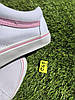 СКИДКА 38 р Белые тканевые кеды VANS white / Pink с розовой полосой женские текстильные весна-, фото 6
