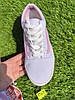 СКИДКА 38 р Белые тканевые кеды VANS white / Pink с розовой полосой женские текстильные весна-, фото 8