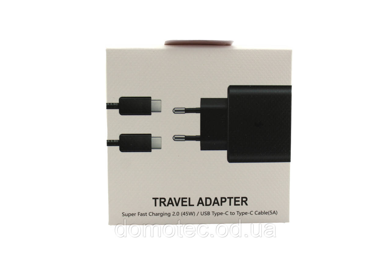 Адаптер USB з кабелем USB-TYPE C 45W Black Edition