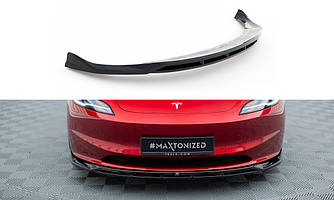 Сплітер Tesla Model 3 рестайл (2023+) тюнінг обвіс губа спідниця елерон (V1)