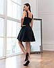 Коктейльне молодіжне коротке плаття-міні на широких бретелях, чорне, фото 6