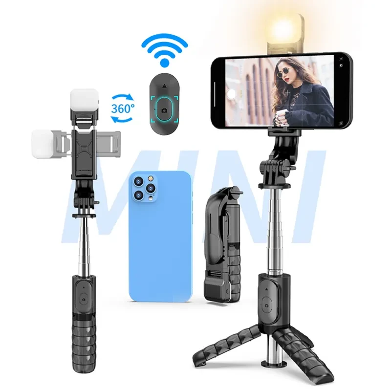 Monopod Tripod 0.76m Button Bluetooth Q11S, складна селфі палиця з підсвічуванням, Монопод Bluetooth,