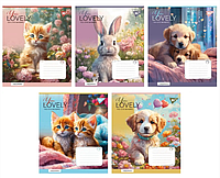 Тетрадь школьная ученическая на 18 листов в клетку 1 Вересня YOU LOVELY Тетради школьные для младшей школы