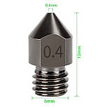 Сопло MK8 для 3D-принтерів Creality Ender-3 V2/ -3 V3/ -3 V3 SE/ 5/ 5 Pro/ 5 Plus/ 7, Загартована сталь, M6X1,, фото 2