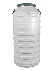 Бочка пластикова харчова біла бідон 120 л широка горловина для вина та води