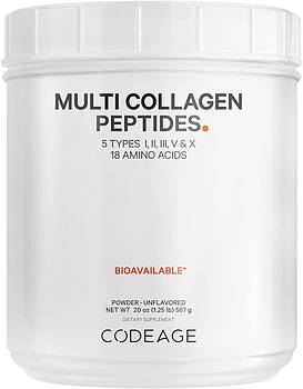 CodeAge Hydrolyzed Multi Collagen Peptides / Пептиди колагену 5 типів + 18 амінокислот 567 г. BX560