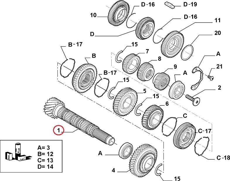 Вторинний вал 13х68 6-ступка Fiat Ducato, Peugeot Boxer, Citroen Jumper 4 (2014-...), 9662114988, 2316Y6