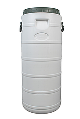 Бочка пластикова харчова біла бідон 50 л широка горловина для молока та води