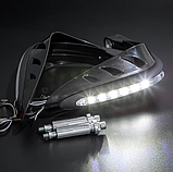 Мото захист рук CQR c led-підсвічуванням в торець керма 22мм (чорна), фото 2