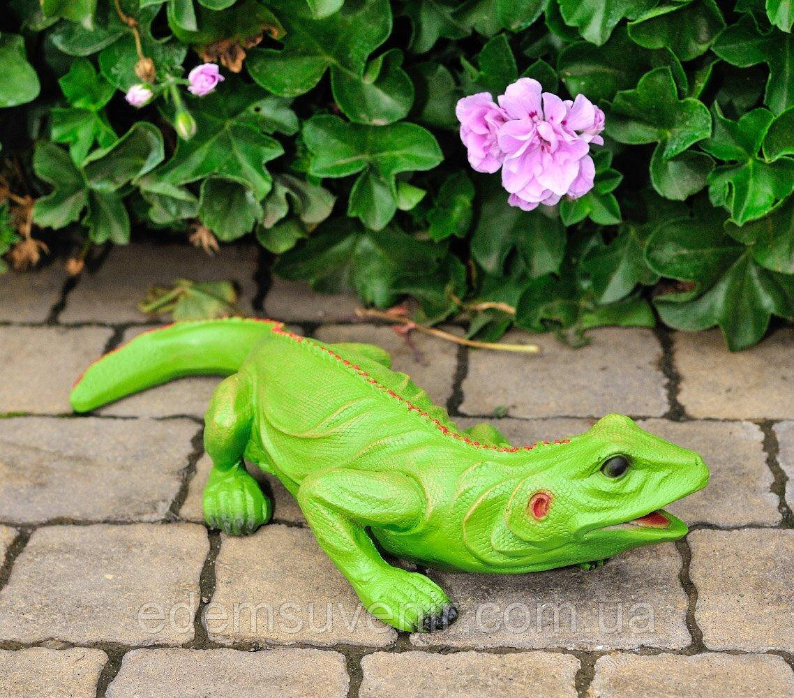 Садова фігура Ігуана мала (7х12х25 см), садові фігури з полістоуну, садово-паркові фігури
