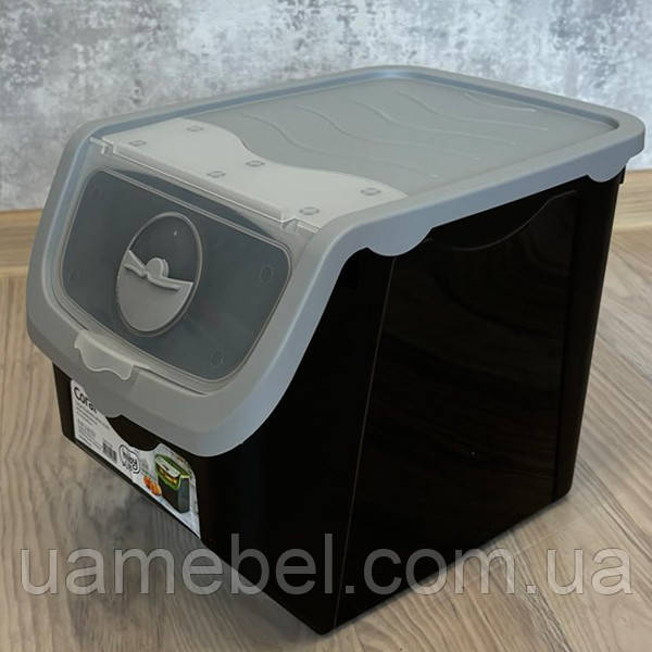 Контейнер для зберігання овочів, чорний із сірим