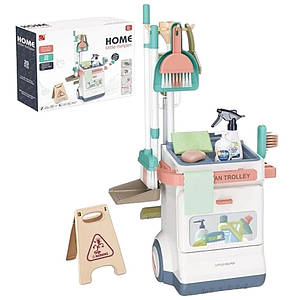 Дитячий набір для прибирання Каталка-візок (20 елементів, пилосос на батарейках, в коробці) 667-62