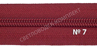 Спіральна блискавка метражна №7, С527, кол. червоний