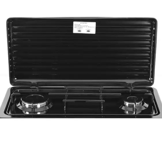 Газовая плита на 2 турбо конфорки металлическая с подставкой для посуды ...