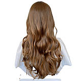 Перука з проділом і чубчиком хвиляста русява довга жіноча 70 см, фото 3
