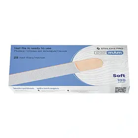Змінні файли білі м'які papmAm на дерев'яній основі 100 грит Staleks Pro Expert Soft 20, 25 шт