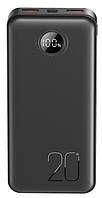 Зовнішній акумулятор (Power Bank) XO PR239 (PR239) 20000 mAh Black (Li-Ion, Output: 2xUSB + 1xType-C, QC + PD)