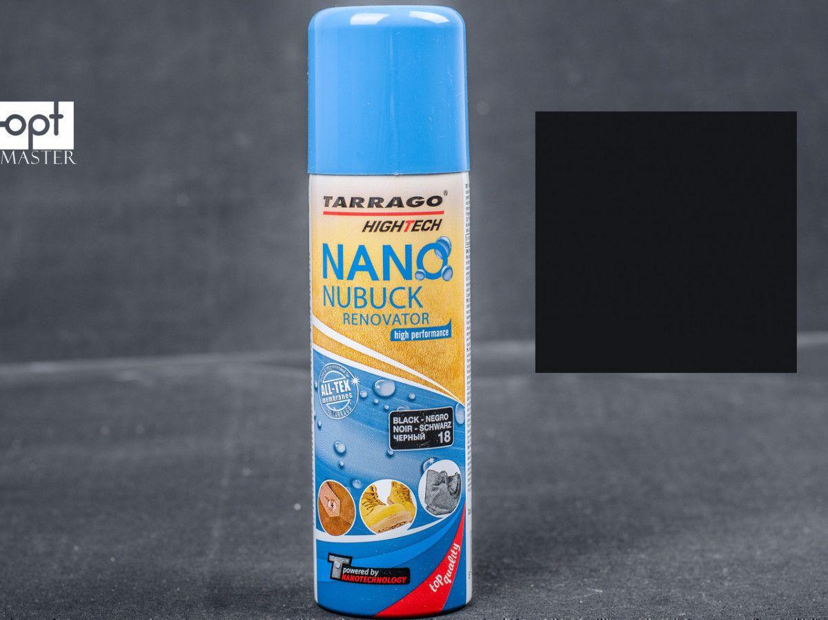 Аерозоль чорна фарба для замші Tarrago Nano Nubuck Renovator, 200 мл,TGS19 (18), фото 1